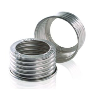 DWK Duran Aluminium Screw Closure GL 45, Silver, Open Topped with 34 mm Aperture, Pack of 10