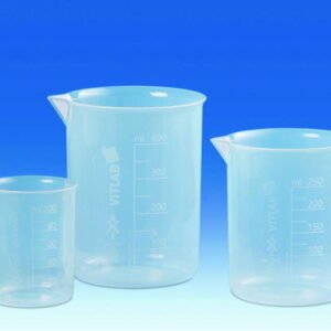 VITLAB Griffin Cups 2000 ml PP, Highly Transparent with Raised Scale, Pack of 6