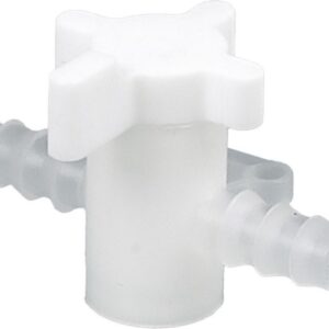 Bürkle 2-Way Stopcock, PVDF, 6 mm Bore, for 7–9 mm Tubing