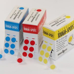 Heathrow Scientific Tough-Spots PVC Round Ø 9.5mm Pink, Pack of 1000/roll