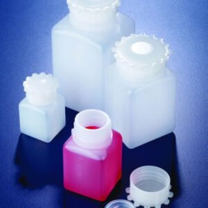 DWK 2000 mL Square HDPE Bottle with Lid, Pack of 5