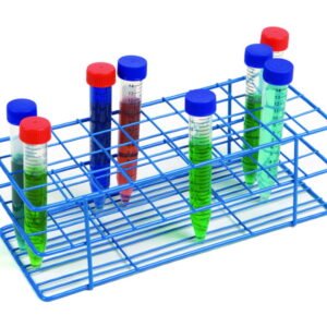 Heathrow Scientific Coated Wire Tube Rack 16–20mm 4x10 Format Blue