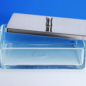 Hecht Instrument Tray, Glass 120x60x40 mm with Stainless Steel Cover