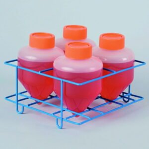 Bel-Art Poxygrid Centrifuge Tube Rack, Epoxy-Coated Steel, 4-Place, for 500 mL Centrifuge Bottles