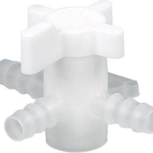 Bürkle 3-Way Stopcock, PVDF, Bore 8 mm for Tubing Bore 9–11 mm