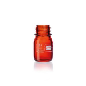 DWK Duran Laboratory Bottle 100ml, Plastic Coated Brown, Without Cap and Pouring Ring