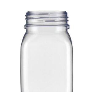 Kautex Textron PVC Wide Mouth Container 200ml – Clear, Square Shape, Without Closure