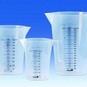 VITLAB Measuring Jug 250 ml, PP, Stackable, Completely Transparent, Printed Black Graduation on Both Sides