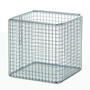 BOCHEM Wire Basket 100x100x100 mm 18/8 Stainless Steel E-POLI Mesh Size 8x8mm