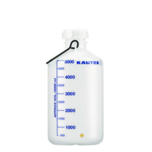 Kautex Textron HDPE Carboy with Handle and Base Thread, 5 Liters