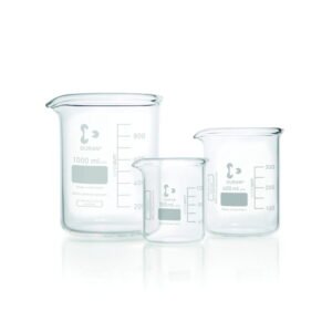 DWK Duran Super Duty Beaker 150 mL, 60x80 mm, Low Form, with Division and Drain