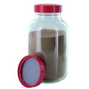 Behr Labor Wide-Neck Bottle RK 1000 GT 1000 ml, Thread Outside Ø 68 mm, Clear Glass, with Closure