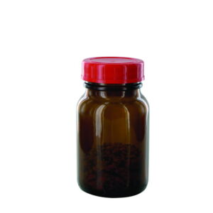 Behr Labor Wide Mouth Bottle 250ml, Amber with PTFE-Laminated Cap, DIN 55