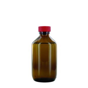 Behr Narrow Neck Bottle NB 250 GT, 250ml Amber Glass, with Closure and PTFE-Insert, Thread Dia. 28mm