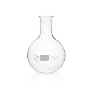 DWK Duran 1000 mL Flat Bottom Flask, Narrow Neck, Beaded Rim
