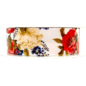 Ribbon – White Mood Flowers 25mm x 15m