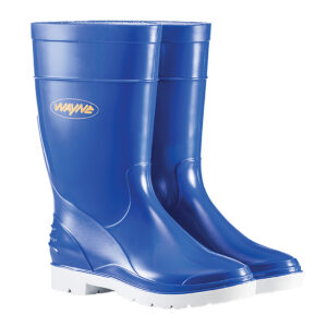 Wayne Gumboot Ladies Half L Wht/Blue F1671 Size 4