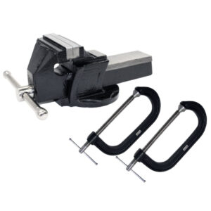 Black Steel ( Tgm10706 Sg Iron Extra Strong Fixed Base Vice 6 Inch + Tgmgc/P/2 Gclamps Sg Iron 2 Inch (50Mm) )