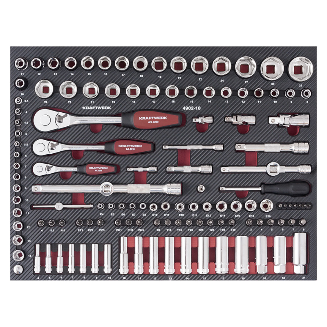 Kraftwerk 125Pc Socket And Ratchet Set 1/4