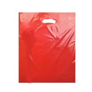 Red Plastic Carrier Bags (460+40x380mm)(1000 Units)