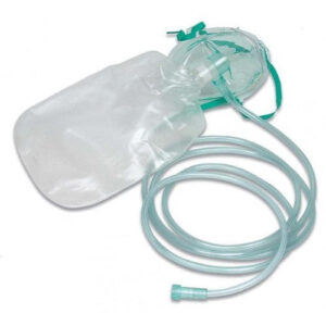 Rebreather Oxygen Mask with 2m Tubing & Bag – Sterile, Adult & Paediatric