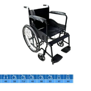 Wheel Chair - Steel/Fix Arm & Foot with Brake
